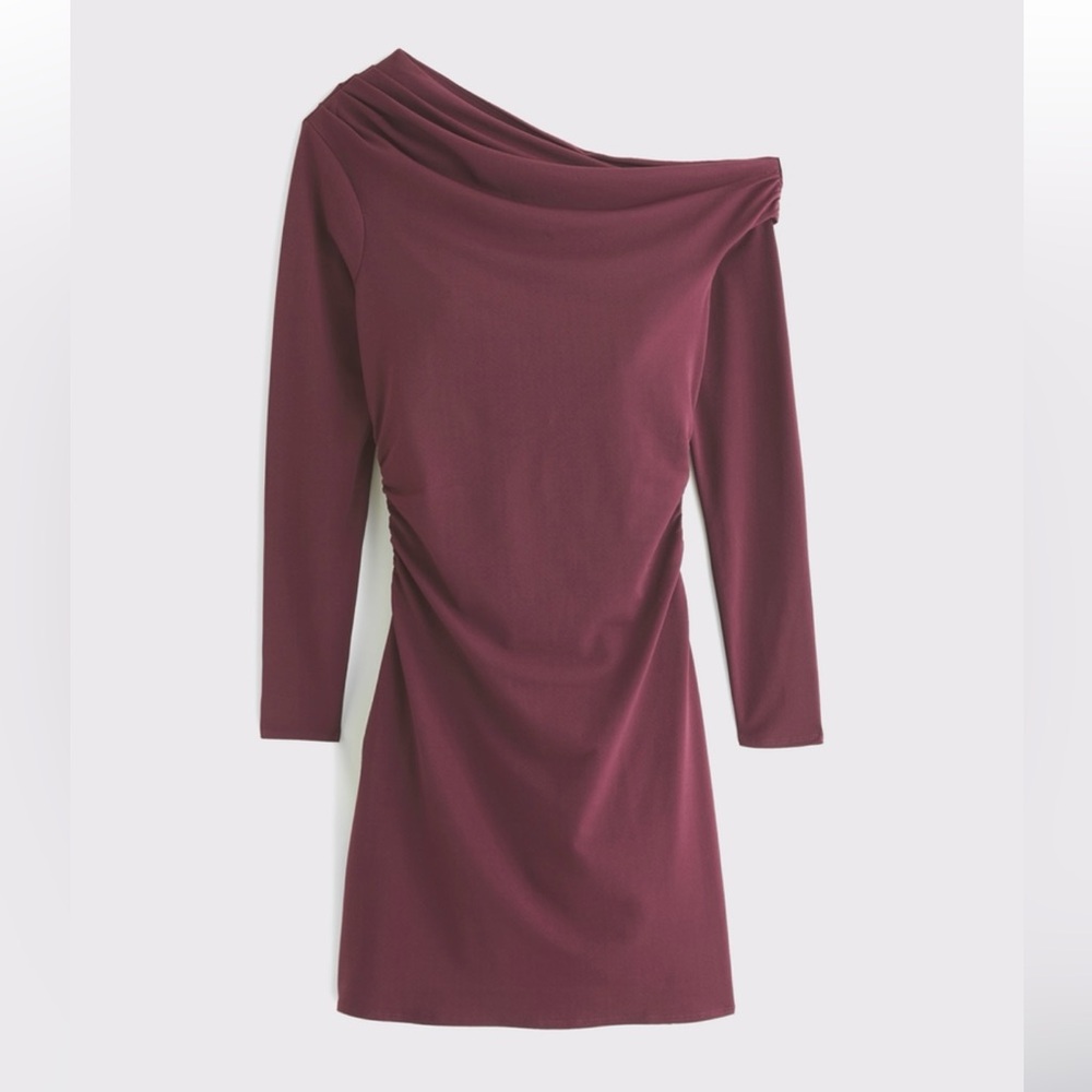 Elegant Burgundy Off-Shoulder Dress